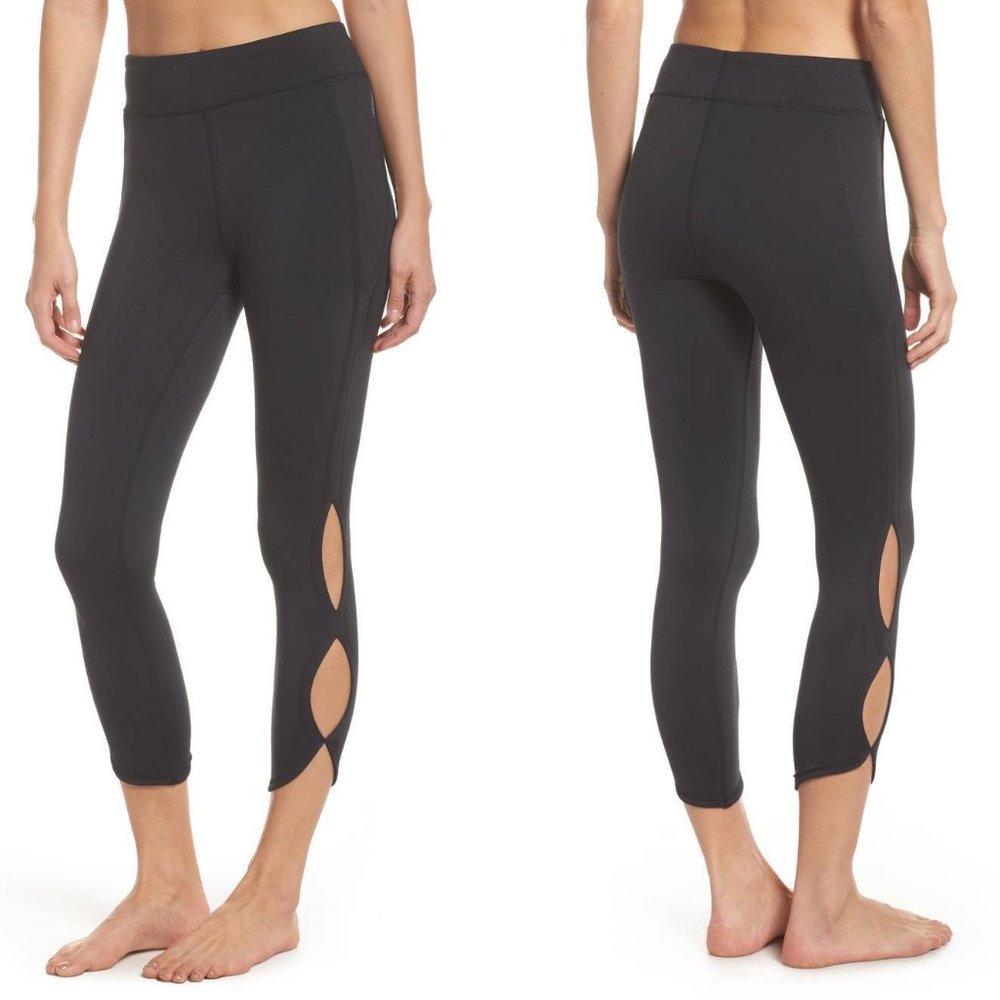 FP Movement by Free People Infinity High Waist Cutout Crop Leggings Gray Medium